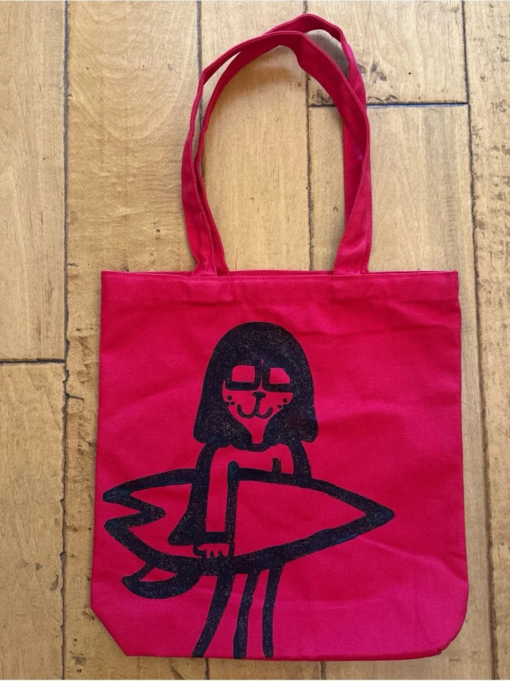 Billabong Red Canvas Tote with Black Graphic